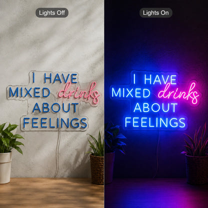 Mixed Drinks Quote Neon Sign LED Neon Sign day and night comparison