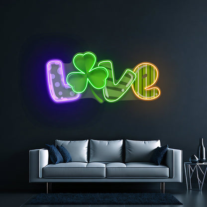 Mixing Pattern Saint Patrick Day Love Shape Led Signs - Shineneon