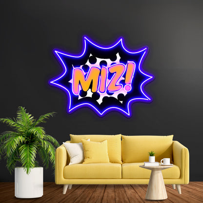 Miz Pop Artwork Neon Wall Signs - Neon sign mounted on wall in room