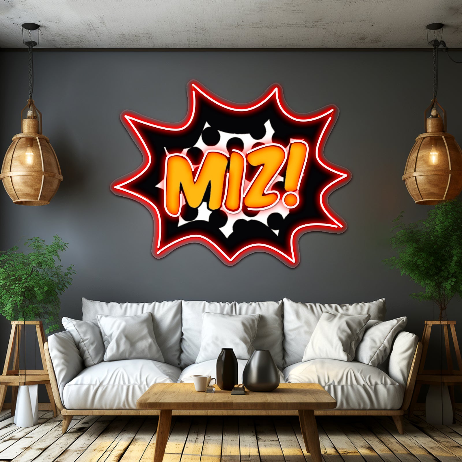 Miz Pop Artwork Neon Wall Signs - Custom LED neon sign front view