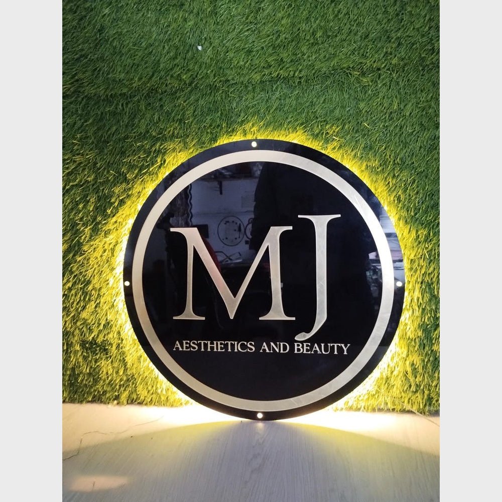 Mj Aesthetics And Beauty Acrylic Business Logo Sign - Shineneon
