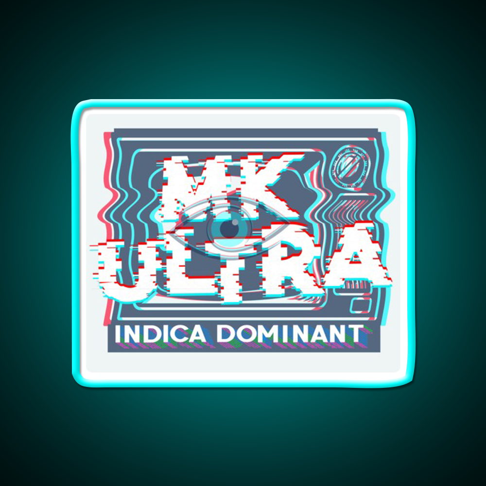 Mk Ultra Strain Art Hemp Inspired Green Leaf Led Neon Sign Rgb Color - Size and dimension reference