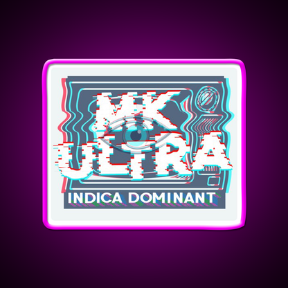 Mk Ultra Strain Art Hemp Inspired Green Leaf Led Neon Sign Rgb Color - Neon sign mounted on wall in room