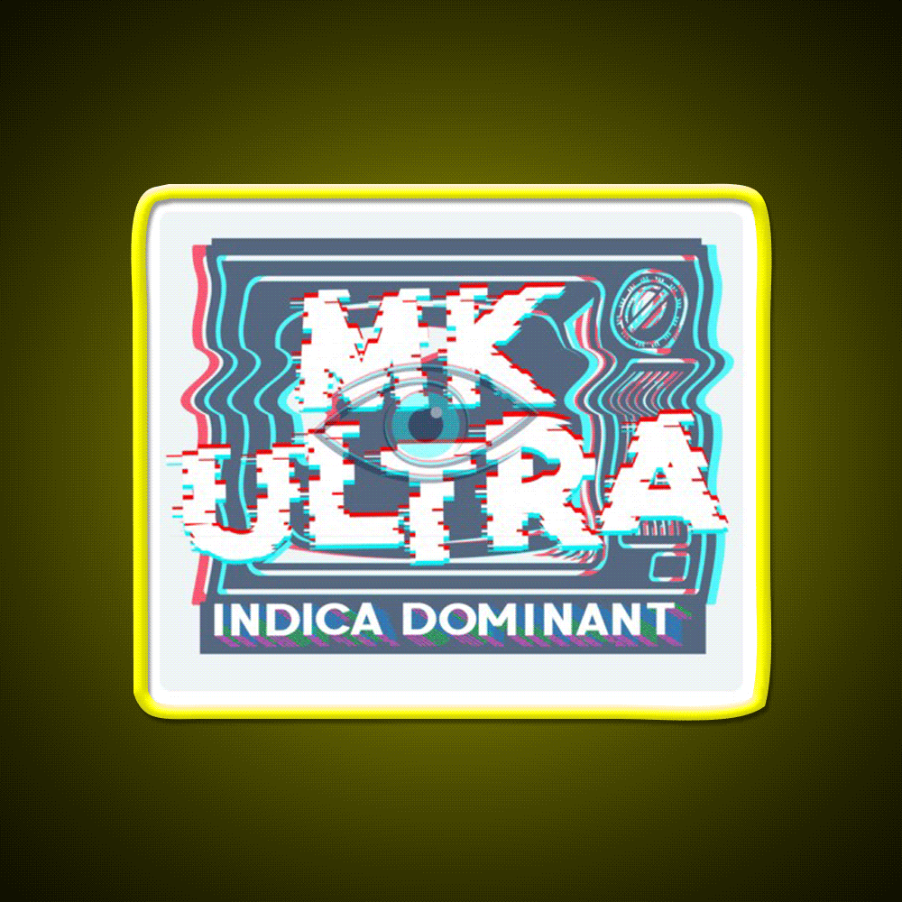 Mk Ultra Strain Art Hemp Inspired Green Leaf Led Neon Sign Rgb Color - Custom LED neon sign front view