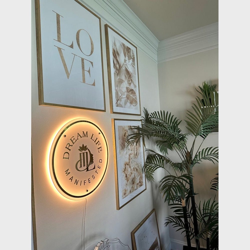 Ml Dream Life Manifested Acrylic Business Logo Sign - Shineneon