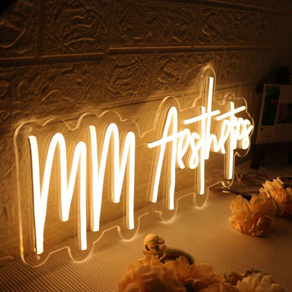 Mm Aesthetics Yellow Led Neon Sign - Shineneon