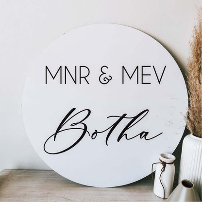 Mnr Mev Botha Black Panel Acrylic Business Logo Sign - Shineneon