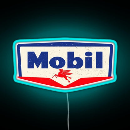 Mobil Oil Vintage Sign Logo 1950 Rgb Led Neon Sign Pop Wall Art - Shineneon