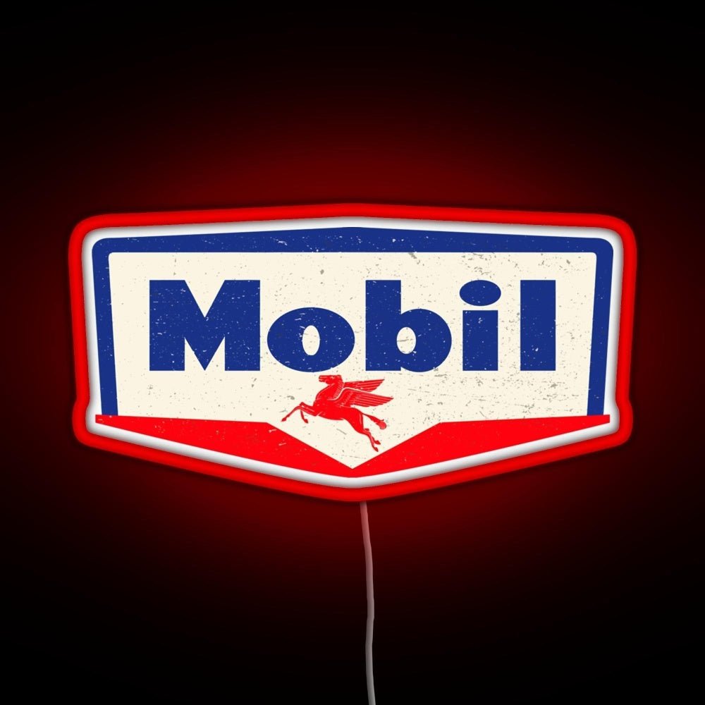 Mobil Oil Vintage Sign Logo 1950 Rgb Led Neon Sign Pop Wall Art - Shineneon