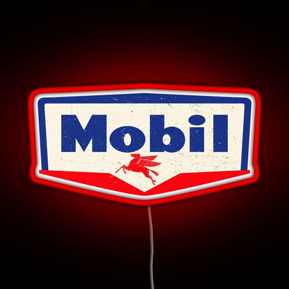 Mobil Oil Vintage Sign Logo 1950 Rgb Led Neon Sign Pop Wall Art - Shineneon