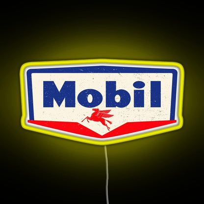 Mobil Oil Vintage Sign Logo 1950 Rgb Led Neon Sign Pop Wall Art - Shineneon