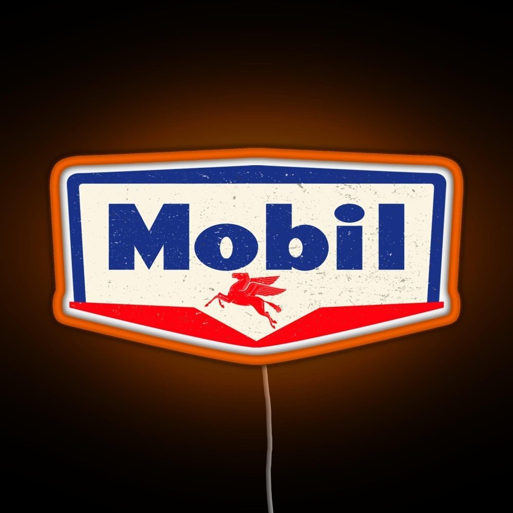 Mobil Oil Vintage Sign Logo 1950 Rgb Led Neon Sign Pop Wall Art - Shineneon