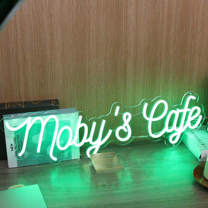 Mobys Cafe Green Led Neon Sign | Shineneon