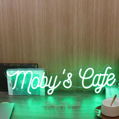Mobys Cafe Green Led Neon Sign | Shineneon