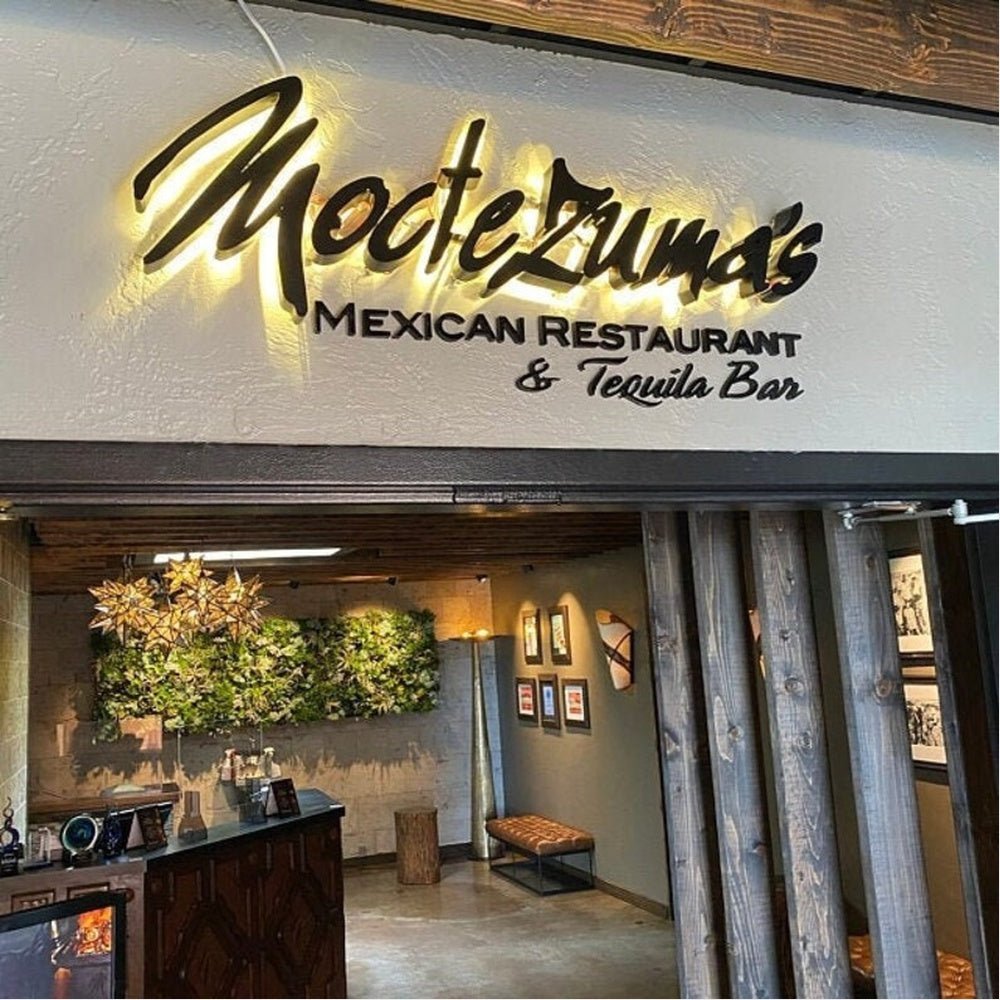 Moctezumas Mexican Restaurant Tequila Bar 3D Backlit Channel Letters Led Light Sign - Shineneon