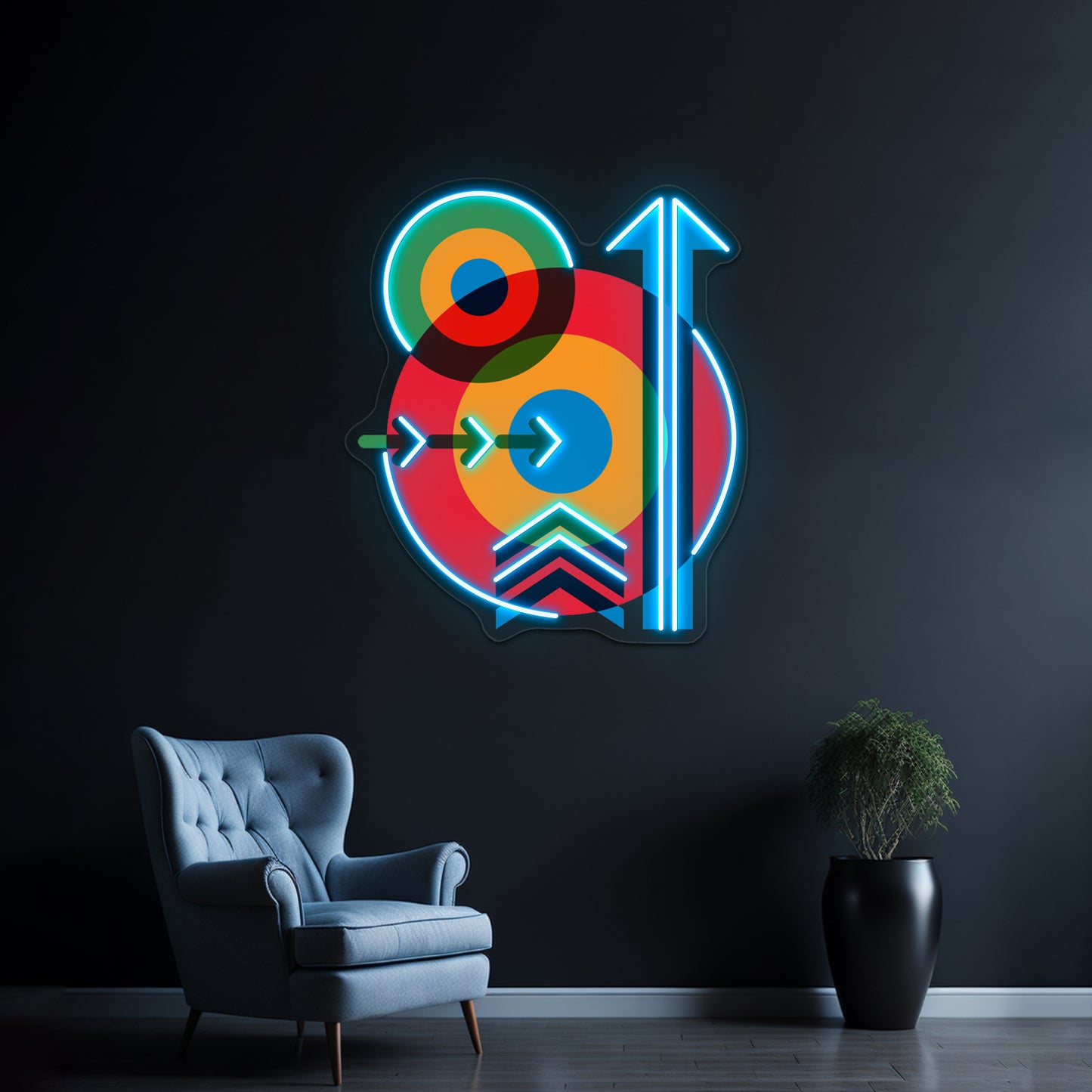 Mod Target Arrows 60s Pop Artwork Neon Wall Signs