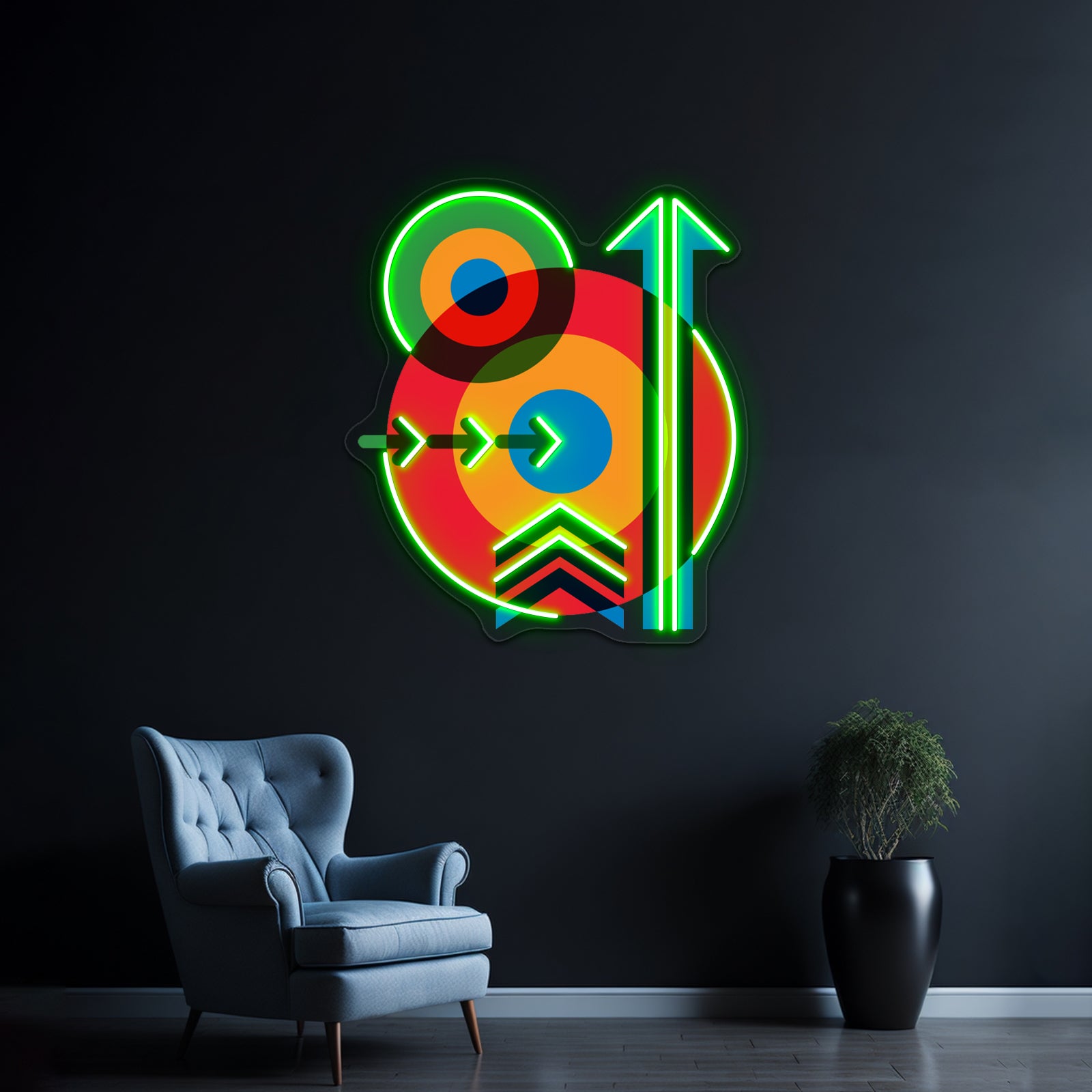 Mod Target Arrows 60s Pop Artwork Neon Wall Signs - LED neon sign view 9