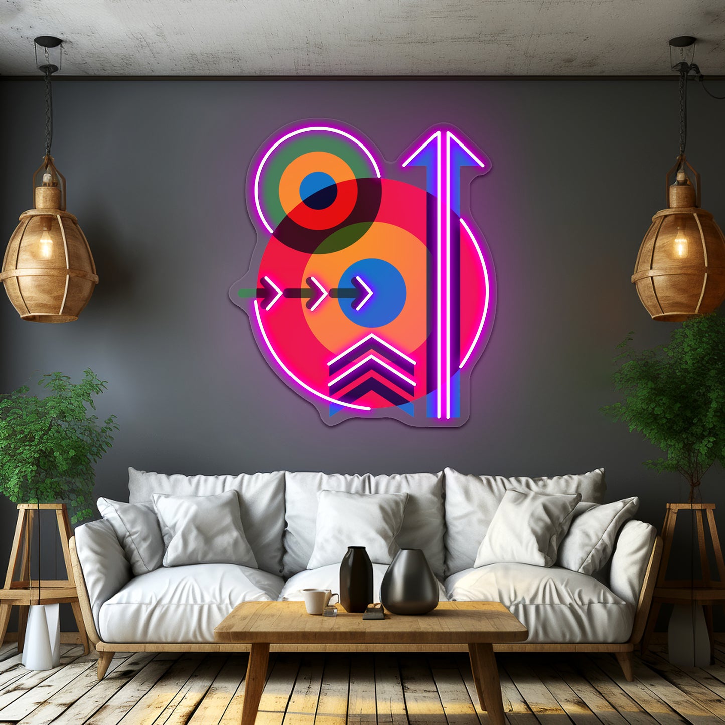 Mod Target Arrows 60s Pop Artwork Neon Wall Signs