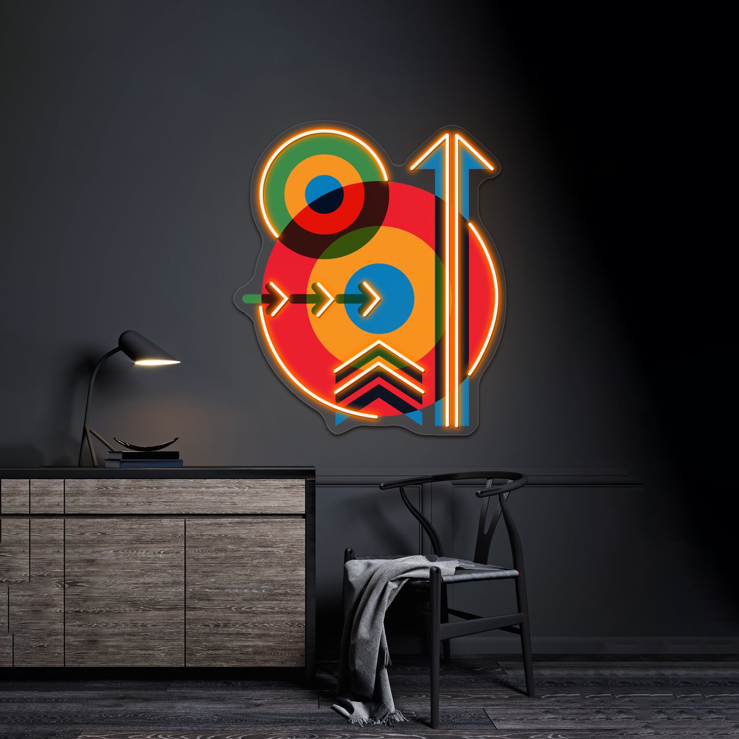 Mod Target Arrows 60s Pop Artwork Neon Wall Signs