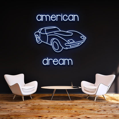 Modern American Dream Car Led Neon Sign For Home Garage Wall Art | Shineneon