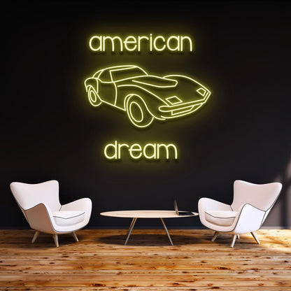 Modern American Dream Car Led Neon Sign For Home Garage Wall Art | Shineneon