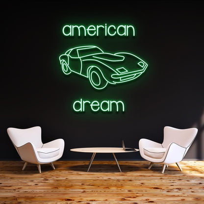 Modern American Dream Car Led Neon Sign For Home Garage Wall Art | Shineneon