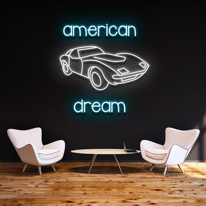 Modern American Dream Car Led Neon Sign For Home Garage Wall Art | Shineneon