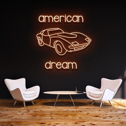 Modern American Dream Car Led Neon Sign For Home Garage Wall Art | Shineneon