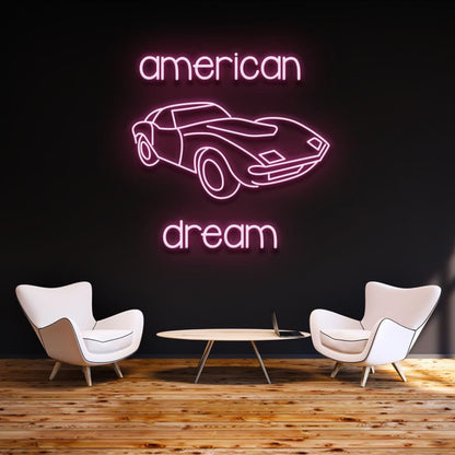 Modern American Dream Car Led Neon Sign For Home Garage Wall Art | Shineneon