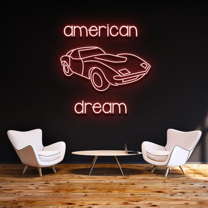 Modern American Dream Car Led Neon Sign For Home Garage Wall Art | Shineneon