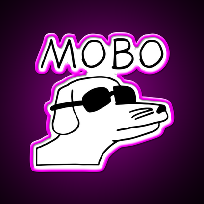 Modern Baseball Dog Mobo Beer Bar Decor Led Neon Sign Rgb Color - Neon sign mounted on wall in room