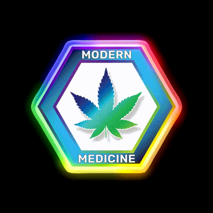 Modern Medicine Hemp Inspired Green Leaf Led Neon Sign Rgb Color - LED neon sign close-up detail