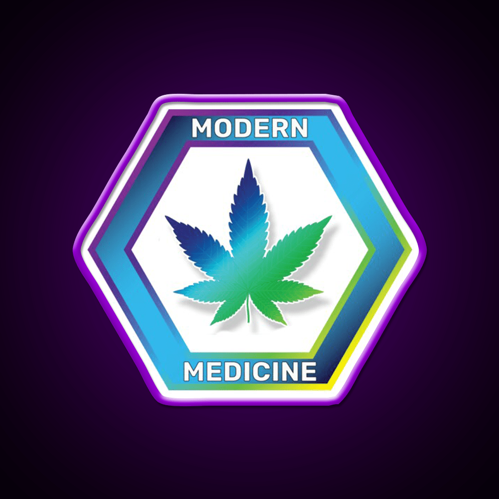 Modern Medicine Hemp Inspired Green Leaf Led Neon Sign Rgb Color - Shineneon
