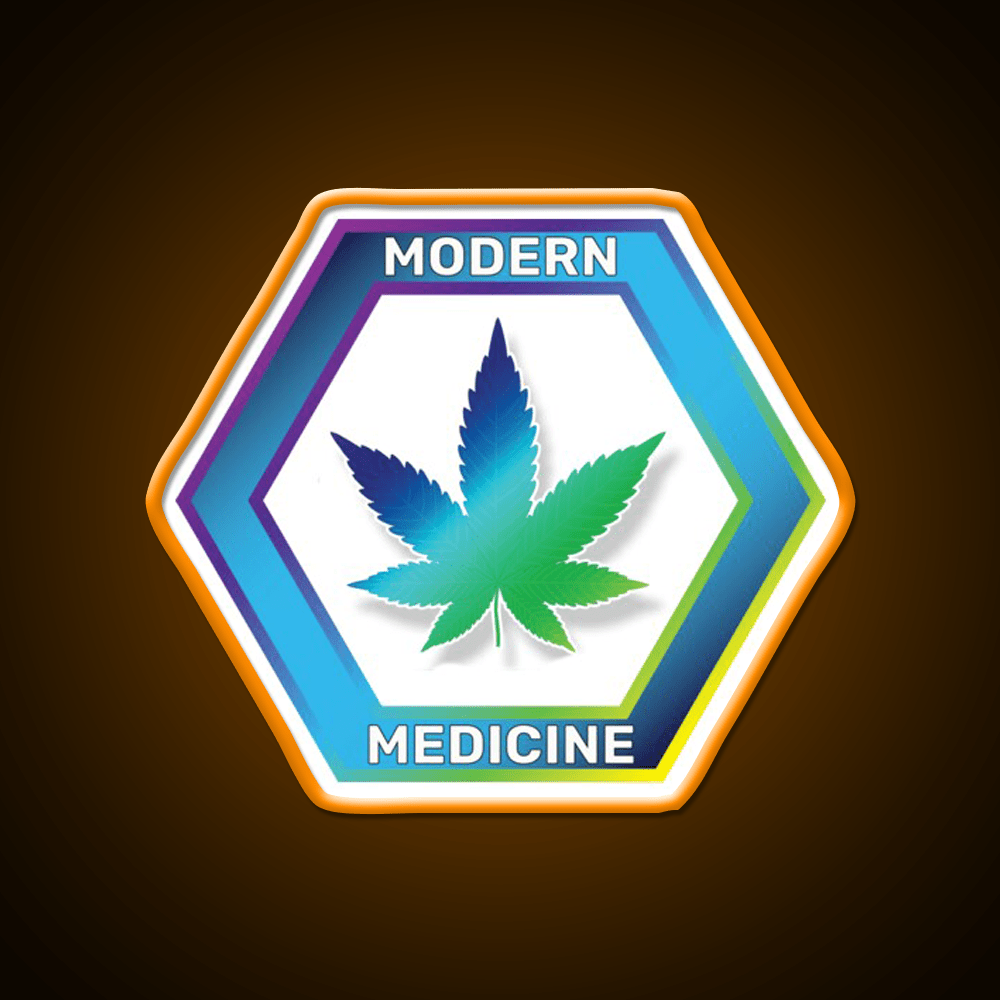 Modern Medicine Hemp Inspired Green Leaf Led Neon Sign Rgb Color - Shineneon