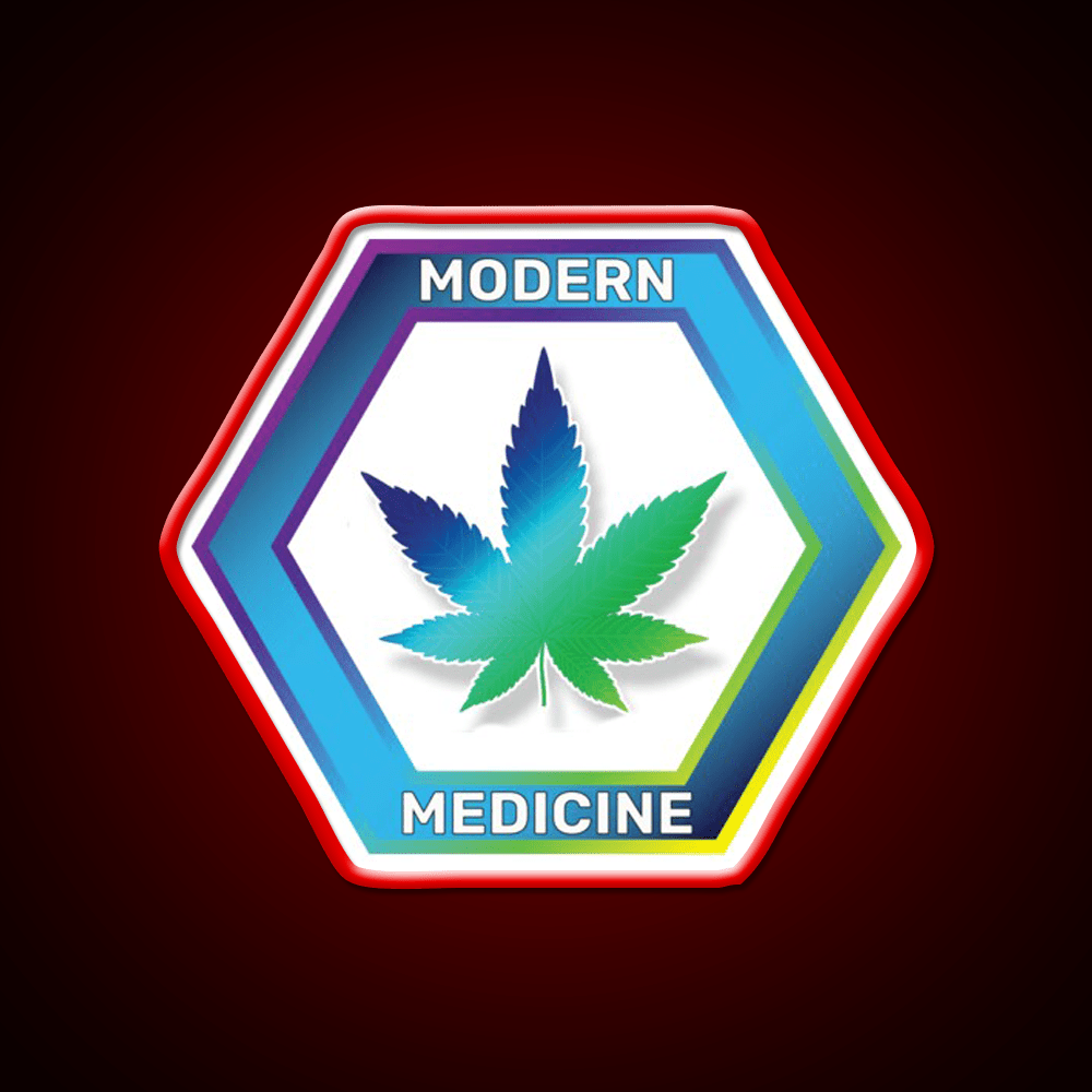 Modern Medicine Hemp Inspired Green Leaf Led Neon Sign Rgb Color - Shineneon