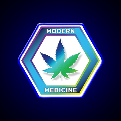 Modern Medicine Hemp Inspired Green Leaf Led Neon Sign Rgb Color - Shineneon