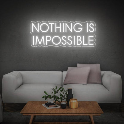Modern Teal Nothing Is Impossible Led Neon Sign For Home Office Living Room Decor | Shineneon