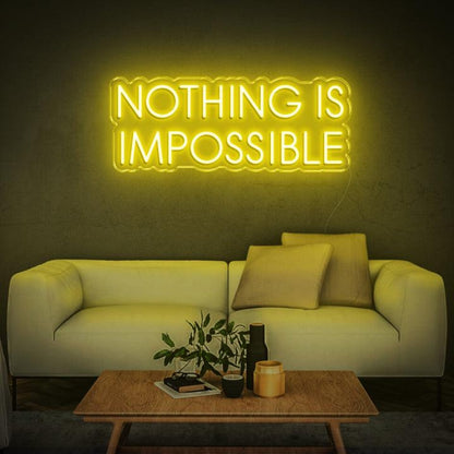 Modern Teal Nothing Is Impossible Led Neon Sign For Home Office Living Room Decor | Shineneon