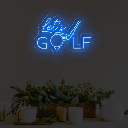 Modern White Lets Golf Led Neon Sign For Golf Club And Home Decor | Shineneon