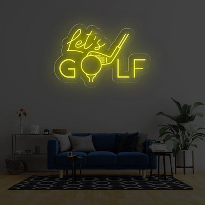 Modern White Lets Golf Led Neon Sign For Golf Club And Home Decor | Shineneon