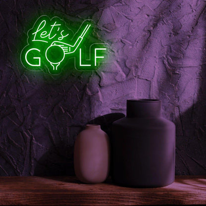 Modern White Lets Golf Led Neon Sign For Golf Club And Home Decor | Shineneon
