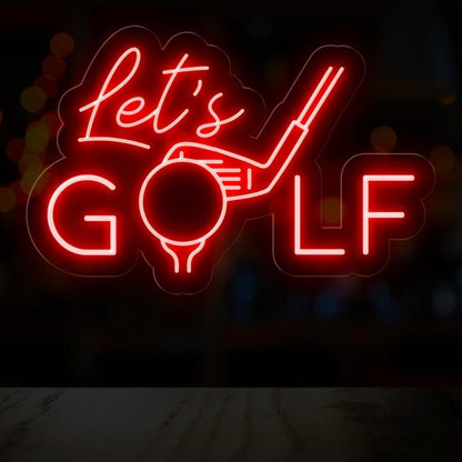 Modern White Lets Golf Led Neon Sign For Golf Club And Home Decor | Shineneon