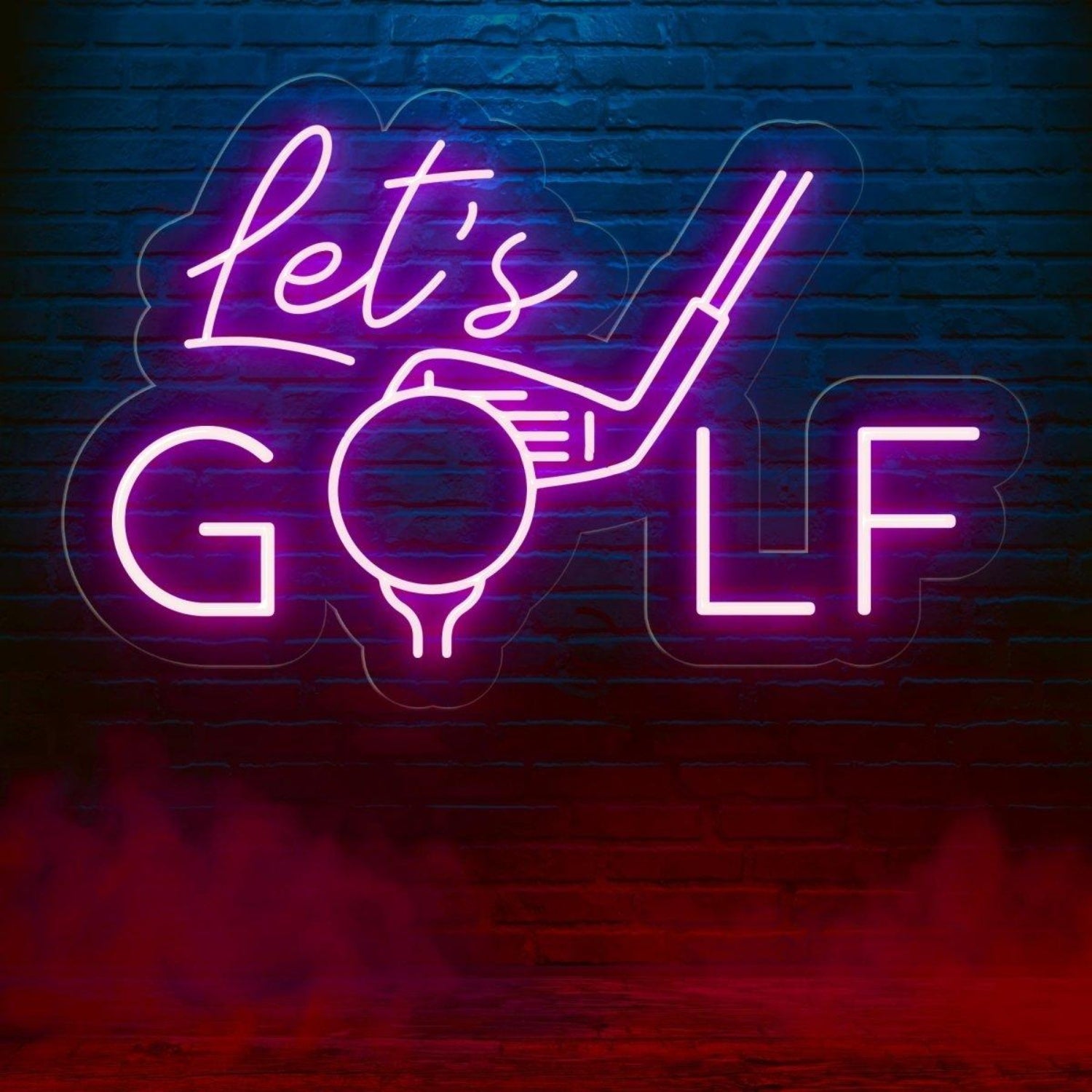 Modern White Lets Golf Led Neon Sign For Golf Club And Home Decor | Shineneon