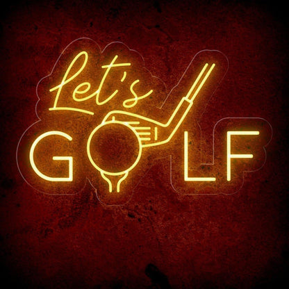 Modern White Lets Golf Led Neon Sign For Golf Club And Home Decor | Shineneon