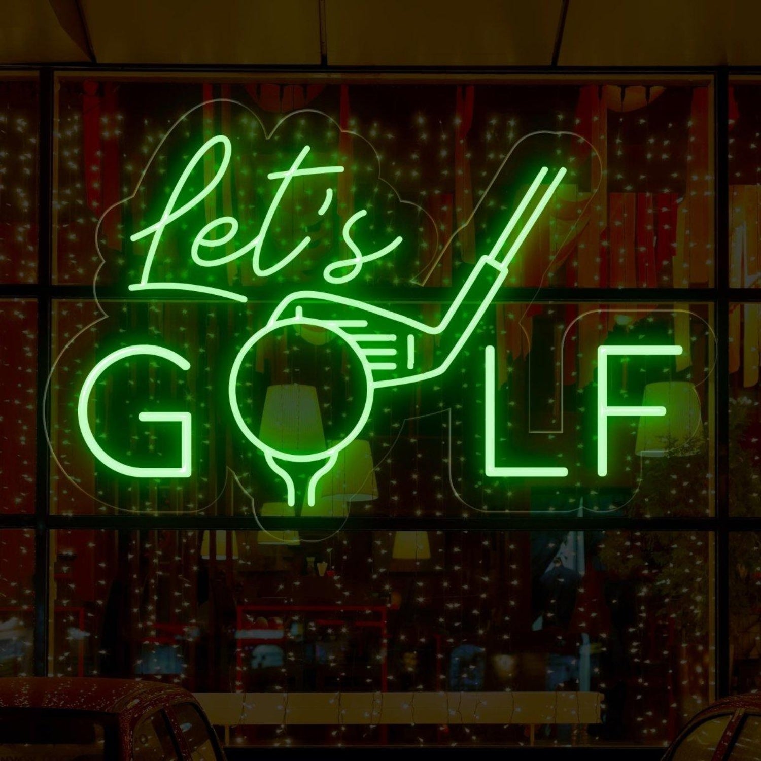Modern White Lets Golf Led Neon Sign For Golf Club And Home Decor | Shineneon