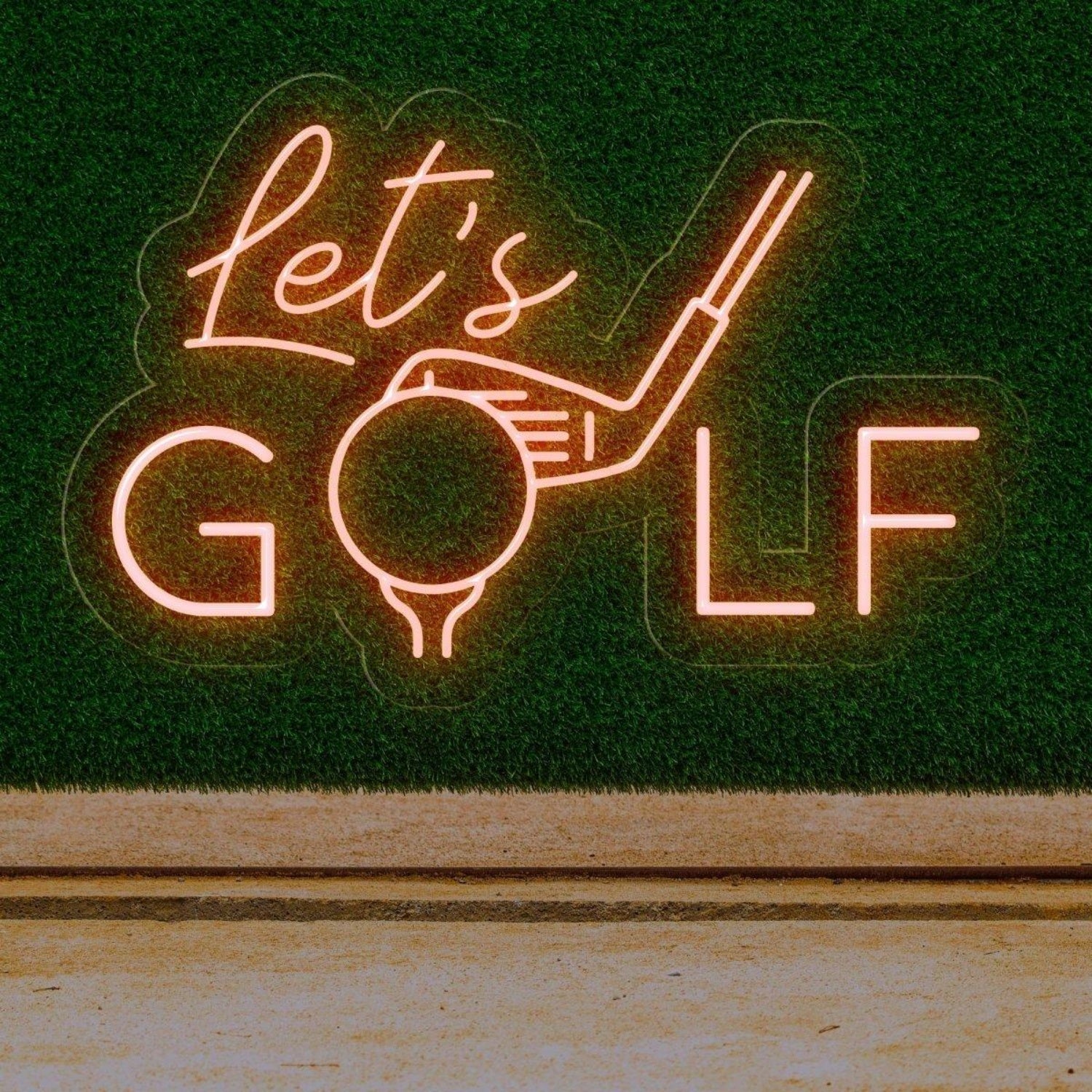 Modern White Lets Golf Led Neon Sign For Golf Club And Home Decor | Shineneon