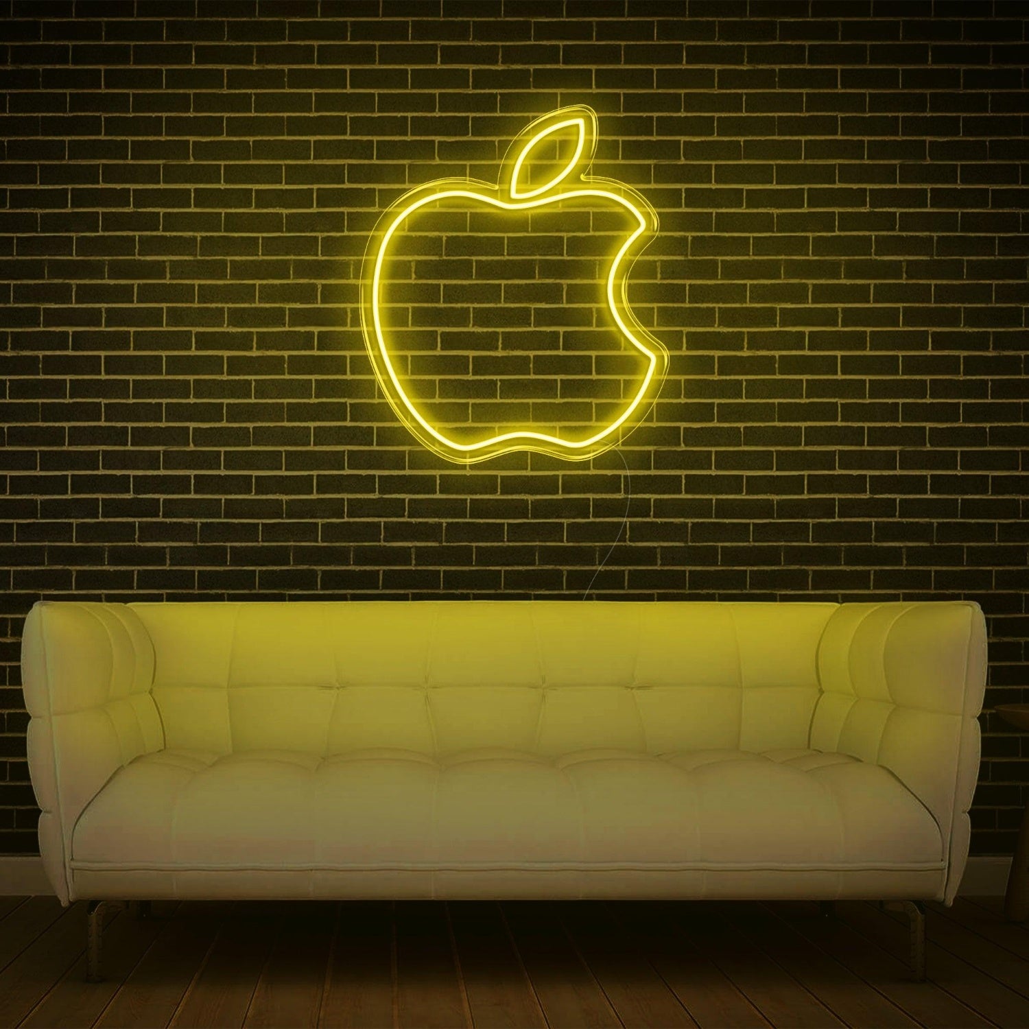 Modern Yellow Apple Led Neon Sign For Home Studio Decor | Shineneon