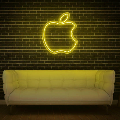 Modern Yellow Apple Led Neon Sign For Home Studio Decor | Shineneon