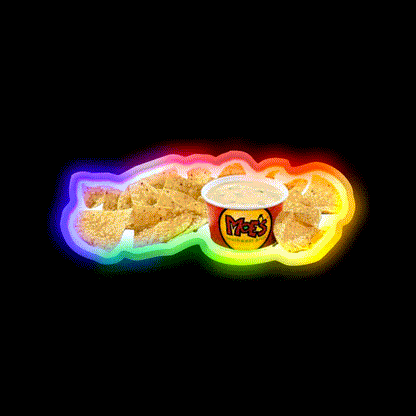 Moes Queso Cheese Fast Food Led Neon Sign For Burger Place Rgb Color - LED neon sign close-up detail