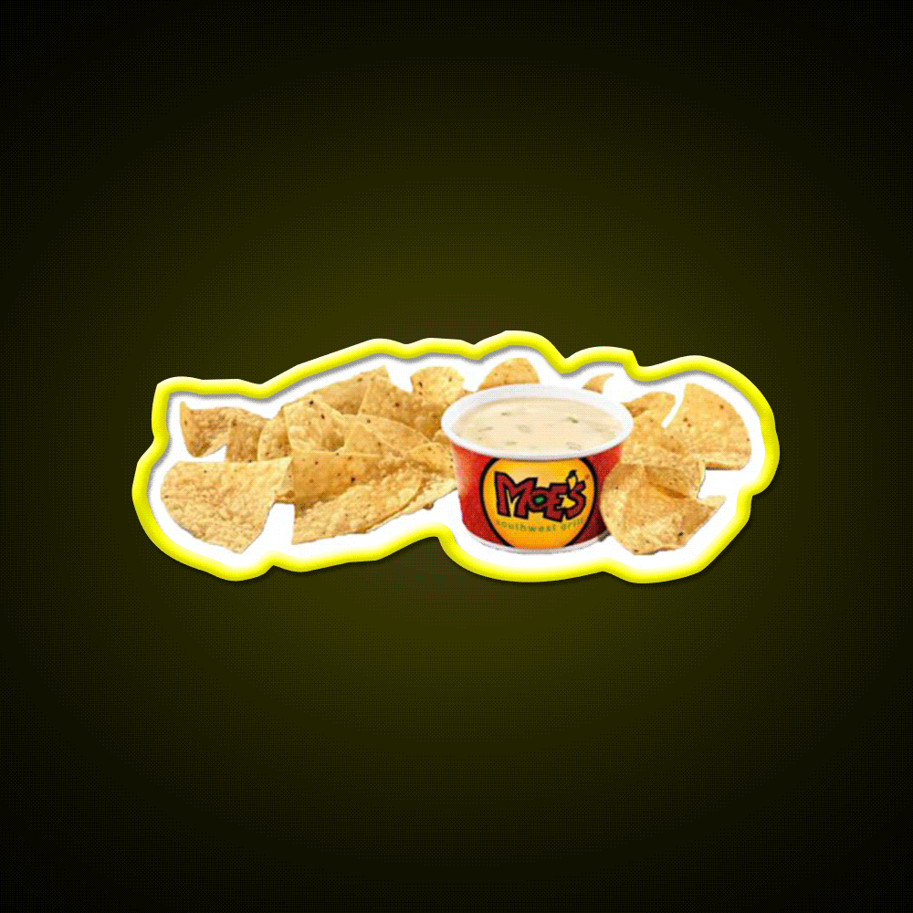 Moes Queso Cheese Fast Food Led Neon Sign For Burger Place Rgb Color - Custom LED neon sign front view
